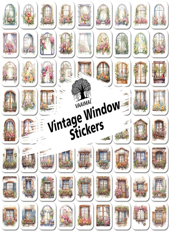 VAAIMAI 72 Pcs Vibrant Vintage Window Stickers Journal Colourful Designs and Patterns Vintage Stickers for Journal, Scrapbooking, Multicolour - Image 2